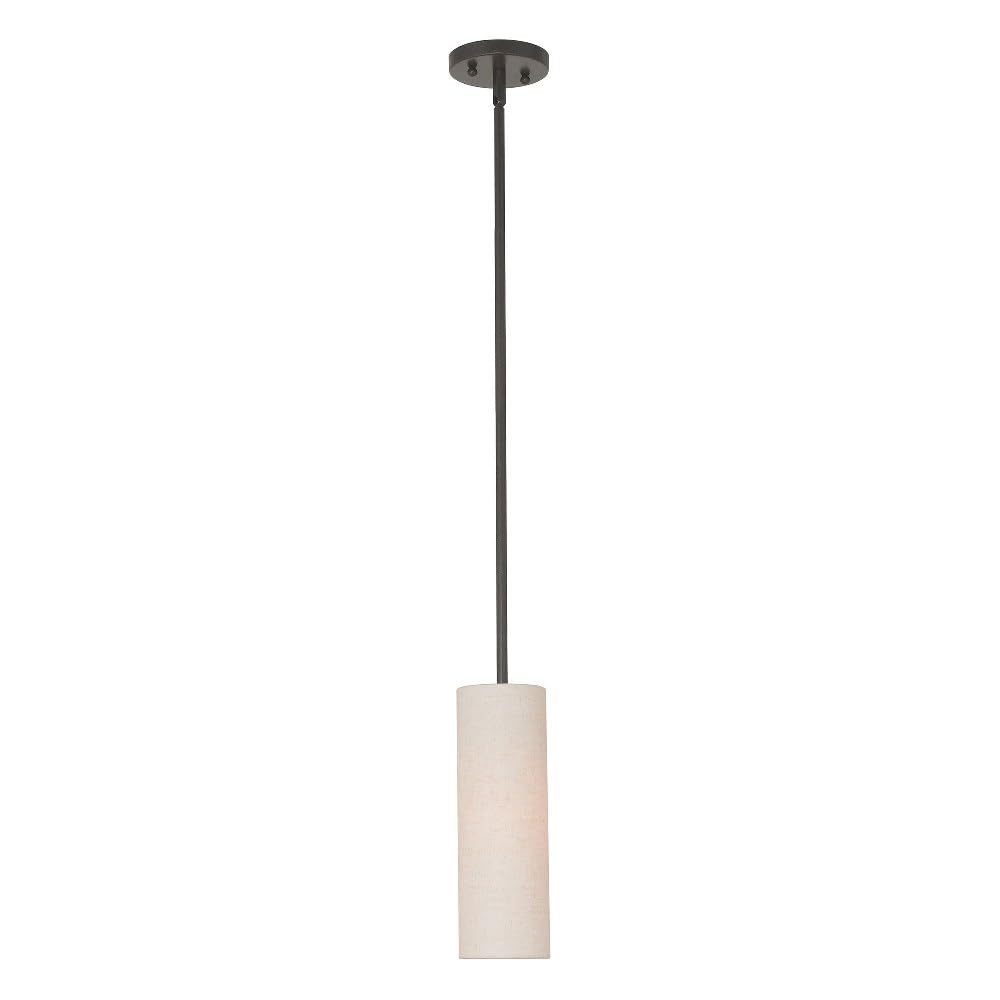 Livex 52130-92 Contemporary Modern One Light Mini Pendant from Meridian Collection Dark Finish, English Bronze