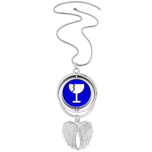 Collier ailes d'ange et pendentif carré bleu, un symbole de douceur poétique