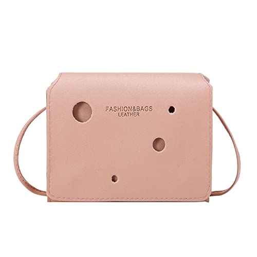 Genérico Bolso de mensajero para mujer, nuevo patrón, Simple, sólido, correa ajustable, hebilla, bolso de hombro De Bolso (Pink, One Size)
