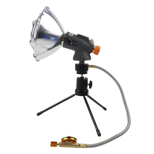 UTTASU Tragbarer Gasheizer für Camping und Angeln: Schnelle, Effiziente und Leichte Wärmequelle mit Piezozünder und Hitzeregler, 13,5 x 13,5 x 17 cm, Schwarz