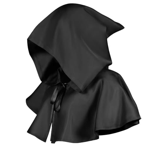 [Moerstar] マント ケープ 黒 ハロウィン コスプレ 衣装 死神 魔女 男女兼用 レディース メンズ ブラック フード付き 舞台演出 クリスマス イベント 仮装 マジック 変装 コスチュームの商品画像（Amazon）