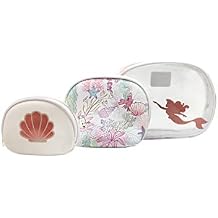 Loungefly x Disney The Little Mermaid Ariel Cosmetic Bags Set، 3 Pieces Small، Rose Gold