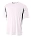 A4 Men's Cooling Performance Color Block Short Sleeve Tee, White/Black, Large