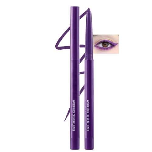 2-Pack Purple Waterproof Eyeliner Gel Pencil – Highly Pigmented Long-Lasting Formula – Soft Tip for Smooth Application Smudge-Proof & Sweat-Resistant for Eyebrow & Eye Makeup, Defines Enhances