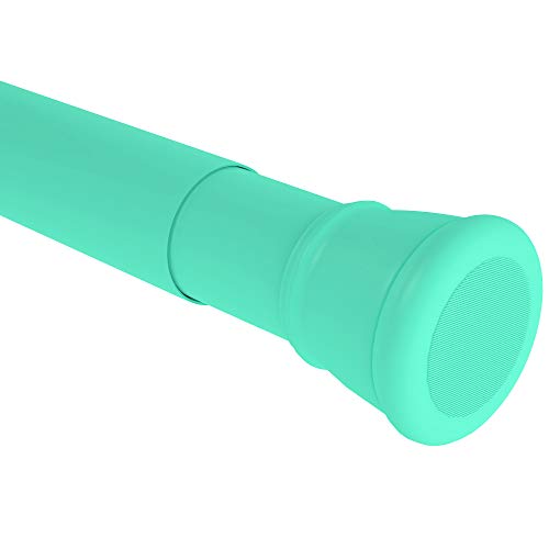 Image of Story@Home- Shower Curtain Rod, 100-160CM Adjustable Curtain Rod, Tension Spring Installation(No Tools Needed), Sturdy & Rust-Proof Curtain Rod, Ocean Green |Set of 2| No Drilling for Wall