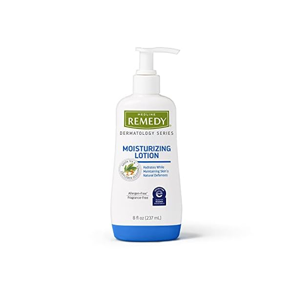 Medline Remedy Dermatology Series Moisturizing Body Lotion, Allergen and Fragrance-Free, Unscented, 8-oz Bottle