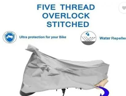 Image of Waterproof Two Wheeler Cover for Splendor, Silver, Motorcycle Protection Cover