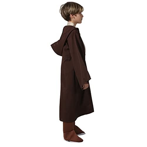 Kids Jedi Costume Classic Child's Cosplay Outfit Halloween Kenobi Costume Set For Boys Girls Hooded Robes Brown Version #TOP4