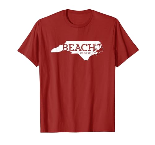 NC Beach Please T-Shirt T-Shirt, Men, Cranberry Red, X-Large
