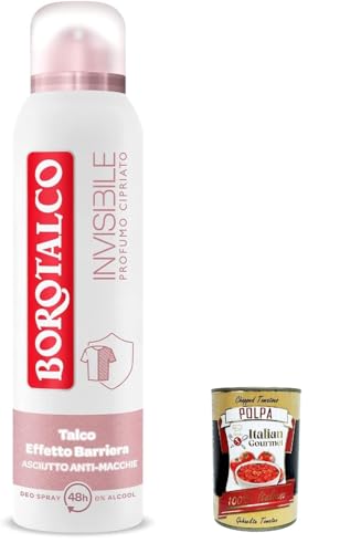Italian Gourmet bundle, Rosa Invisible Spray Deodorant, Formel ohne Alkohol mit Talk der Barriereeffekt, erfassen und überträgt keine LAIONS 48H Pulver Parfüm 6x 150 ml + Italian Gourmet Polpa 400g