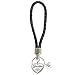 Custom Grandma Silver Heart Black Leather Key Chain Grandmother Gift Choose Initial