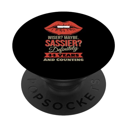 44 años - Wise Sassy - Divertido cumpleaños número 44 PopSockets PopGrip Intercambiable