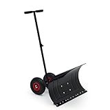 Schneeschaufel mit Rädern, 74 x 35 cm verstellbare Klinge aus Kohlenstoffstahl und ergonomischer...