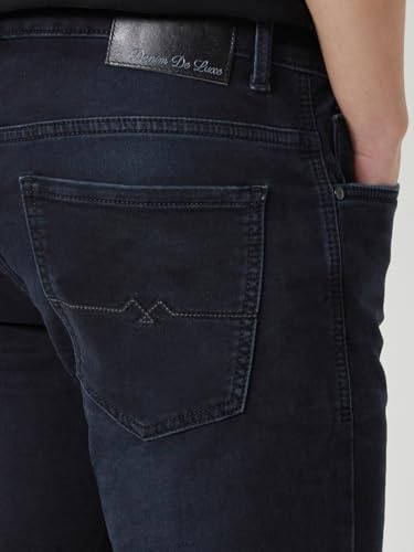 Image of MUFTI Men's Black Skinny Fit Stretch Jeans