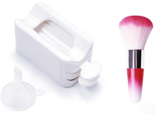 Chunmeng White Nail Powder Recycling Box With Scoop Nail Art Box Nail Art Accessories Makeup Tool Powder Glitter Saver Nail Art Accessories Makeup Tool