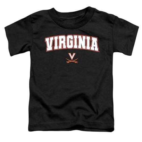 LOGOVISION University of Virginia Arch Logo Black Kids T Shirt (4) for Toddler Boys and Girls, Black
