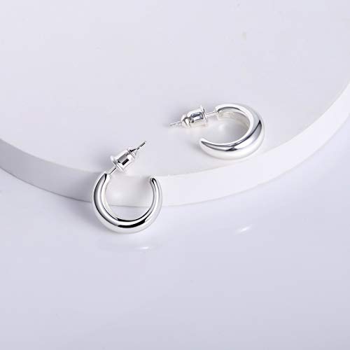 Small Hoop Earrings Hypoallergenic 14K Gold Plated Sterling Silver Post Samll Open Hoops Earrings for Women Girls4