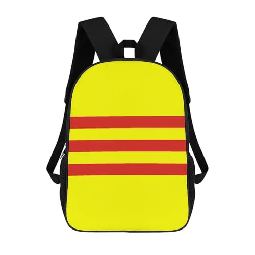 South Vietnam Flag Classic 17 Inch Backpack Travel Daypack Casual Shoulder Bag with Adjustable Strap for Men And Women