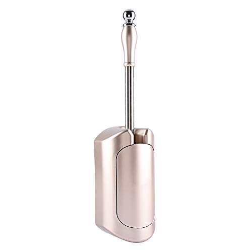 Image of Toilet Bowl Brush and Holder - Stainless Steel Handle Toilet Brush - Household Brush - Tool Set - for Home,Hotel,Bathroom (Rose Gold)