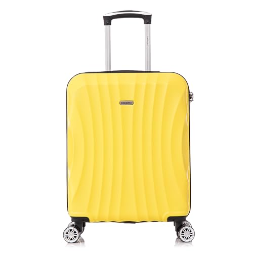 Imagen de RAYKONG Maleta de Cabina ABS 55x40x20cm  Maletas de Viaje Pequeñas Ligeras 20 Pulgadas Amarillo