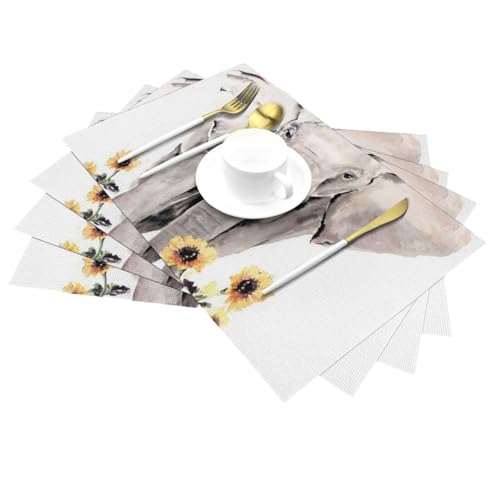 Lot de 6 sets de table imprimés de qualité supérieure résistants et lavables - 3