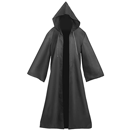 Formemory Cape à capuche Robe Jedi Dark Vador Cape Médiévale Cape Cosplay Costume Cape Halloween Costume (M, Noir) Cover