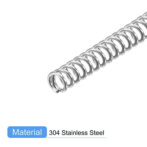 QUARKZMAN 5Stk Druckfeder Druckfedern 304 Edelstahl Feder Federn Zugfeder Zugfedern Spring 2mm AD 0.3mm Draht Größe 30mm Frei Länge Spiralfeder Spiralfedern Sprungfeder Stahlfeder Silber