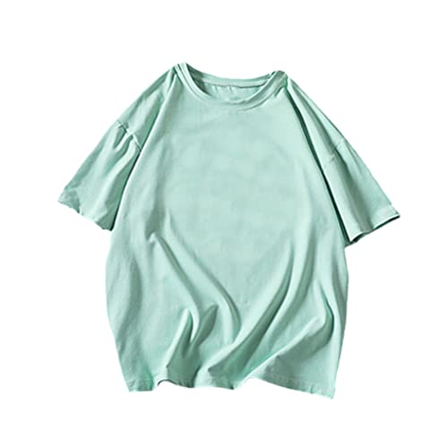 T-shirt homme vert clair 4XL à col rond et manches courtes pour l'été