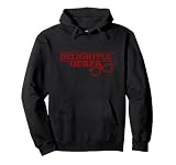 Delightful Derek Retro Design Bold Red Glasses Graphic Pullover Hoodie