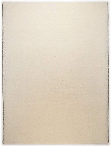 Original marokkanischer Berber Teppich aus 100% nachhaltiger Schurwolle (Wollsiegel); handgeknüpft, weich und robust | 250 x 350 cm; Farbe: Weiß | Florrfäden: ca. 197400 | Imaba Super