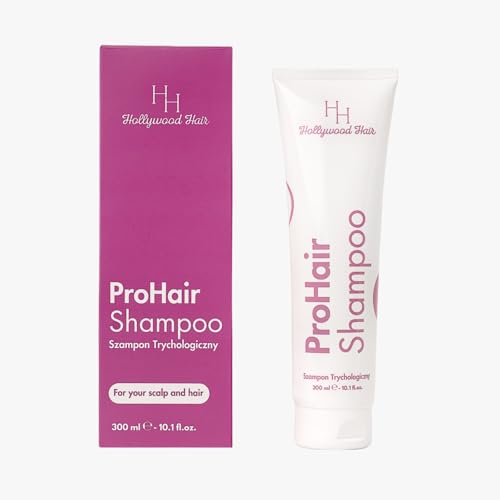 HH Hollywood Hair ProHair Shampoo – Trichologisches Shampoo ohne SLS/SLES mit Ingwer & Panthenol - Sanfte Reinigung - Ausgleichende Kopfhautpflege - Leichtes Volumen für Coloriertes Haar & Extensions