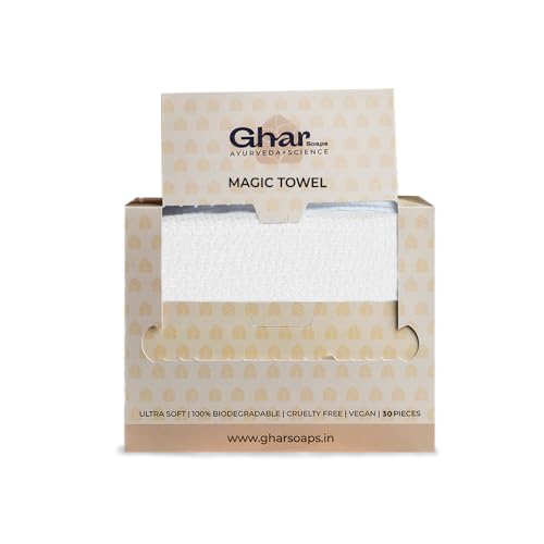 Ghar Soaps Face Hand Clean Towels | Indias 1ST Disposable Face Towel |Gym & makeup remover | Towels for Facewash Sport Travel Ultra Soft | Biodegradable | Cruelty free | Vegan| (B0CKH6TYJR) Amazon Price History, Amazon Price Tracker