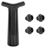 Philorn Wine Saver Pump with 4 Vacuum Stoppers, Wine Pump and Wine Vacuum Stopper, Reusable Bottle Sealer Keeps Wine Fresh for Kitchen Office Home Party, Black
