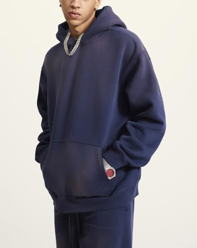 Oversized Hoodie for Men Trendy Streetwear Acid Wash Sweatshirt Womens Mens Pullover for Youth3