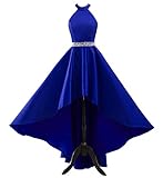 Changuan Women's Halter Prom Dresses Long Satin Ball Gown Formal Evening Cocktail Party Gowns Royal...