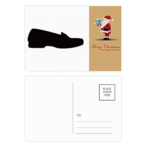 Cartes postales homme cuir noir motif silhouette Père Noël correspondance fêtes