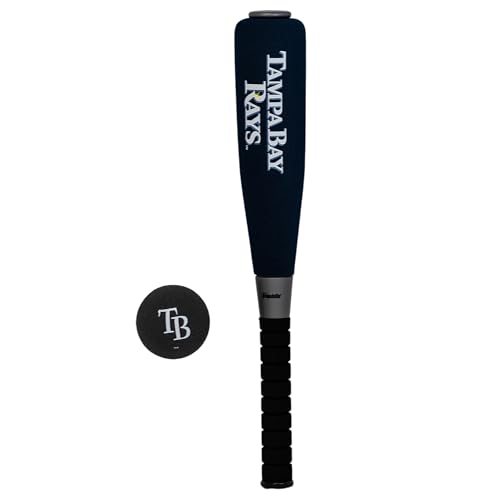 Franklin Sports Tampa Bay Rays Foam Bat & Ball Set - 21" Soft Jumbo Team Baseball Bat and Ball Team Logo - MLB Official Licensed Product