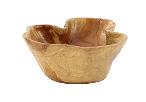 Deco 79 Teak Wood Handmade Live Edge Free Form Decorative Bowl, 14" X 12" X 6", Brown #TOP7