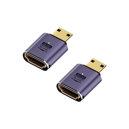 ���S�̓��{��� MSL FORCE Micro Mini HDMI�I�X/���X �ϊ��A�_�v�^ 8K@60Hz 4K@120Hz UHD2.1 HDCP 3D �X�g���[�g L�� U�� LED���C�g (cbk-01, 2�Z�b�g)
