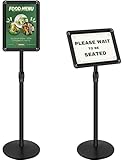 Mutualsign Heavy Duty Sign Holder Poster Stand 8.5'x 11' Floor Standing Sign Holder Adjustable Pedestal Sign Stand with Cast Iron Base for Display/ Advertisement (Black)