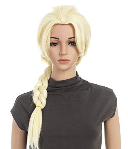 Onedor Long Braided Ponytail Cosplay Costume Light Blonde Wig #TOP9