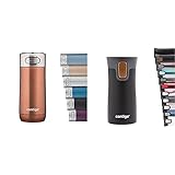 Contigo Luxe Autoseal Thermobecher, Edelstahl-Reisebecher, Isolierflasche, White Zinfandel, 360 ml & Pinnacle Autoseal Thermobecher, Edelstahl-Reisebecher, Isolierbecher, auslaufsicher