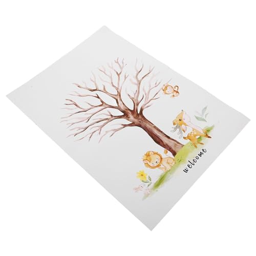 Artibetter Libro de Visitas para Revelación de Género Ñiño, 1 Póster Árbol de Huellas Dactilares, 2 Almohadillas Tinta Azul y Rosa, Adhesivos, Decoración para Fiesta Shower y Cumpleaños