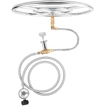 GASPRO Propane Fire Pit Burner 18 Inch Round with 1/2-Inch Air Mixer Valve Flex Gas Line with 2 Couplings 6FT Low-Pressure Propane Hose with Regulator User Manual