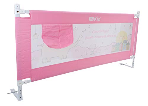 Image of VIC Kid Adjustable Baby Bedrail Guard Bed Fence (1.8 M, Pink Elephant)