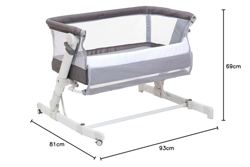 Berço de bebé Chicco Next2Me Pop Up, dobrável compacta, portátil para qualquer lugar, ajustável em altura, asculante, inclui colchão e mala de viagem, Atmosphere