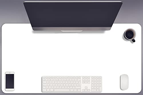 Sous-main de bureau 90x45cm blanc protection vinyle pour tapis de souris XL