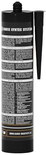 HSS Dichtstoff Dach FLEX, Universalabdichtung, EPDM Folienkleber Versiegelung im Dach- & Fassadenbereich, Hybrid Polymer Technologie, schwarze Dichtmasse fürs Dach & Außenbereich, 290ml Kartusche