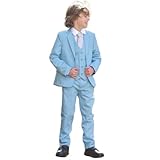 Costume bleu acier 5 pièces Romario Costume bleu acier pour garçon de 3/6 mois à 14 ans, bleu acier, 12