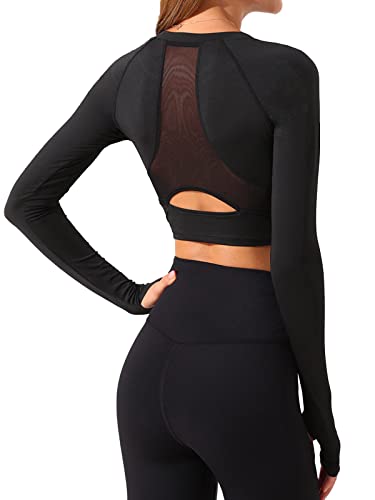 ジムウェア レディース トップス 長袖 メッシュ 吸汗速乾 サムホール付き フィットネス ppi-lse7